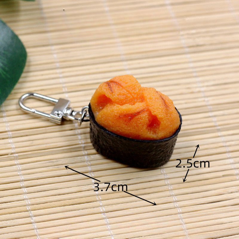 Wholesale PVC Simulation Food Japanese Small Fish Roe Sushi Keychain