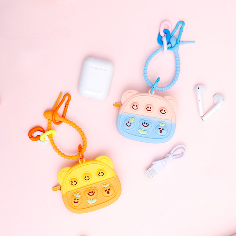 Wholesale Cute Unzipped Coin Purse Cartoon Silica gel Keychain