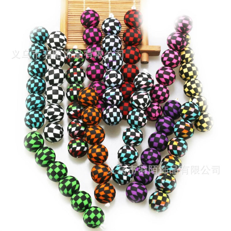 Wholesale 50pcs Silicone Grid Water Transfer Printing Beads