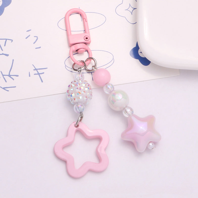 Wholesale Gradient Pentagram Hollow Out Stars Acrylic keychain