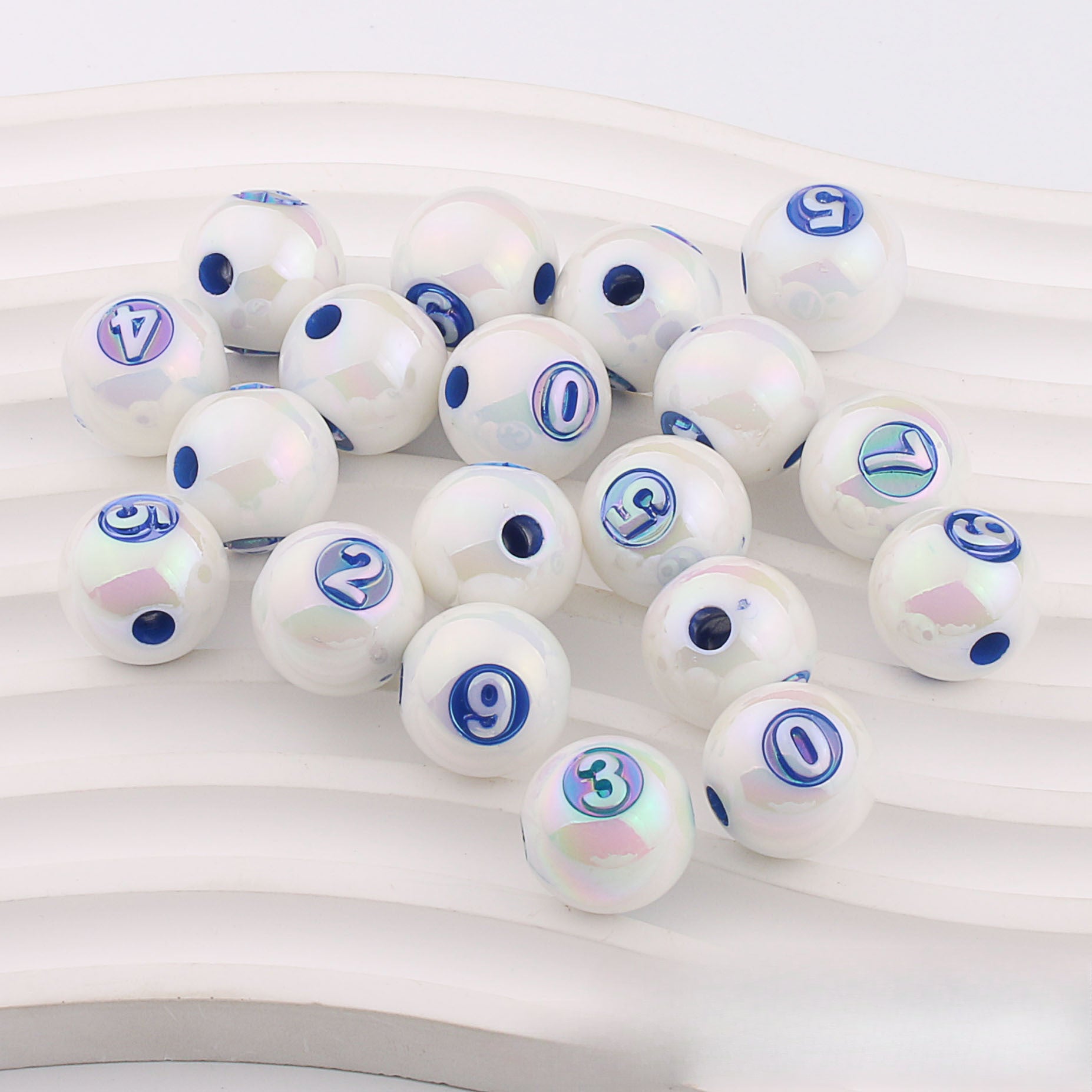 Wholesale 50pcs Mapei Color Digital UV Plating Color Straight Hole DIY Beads