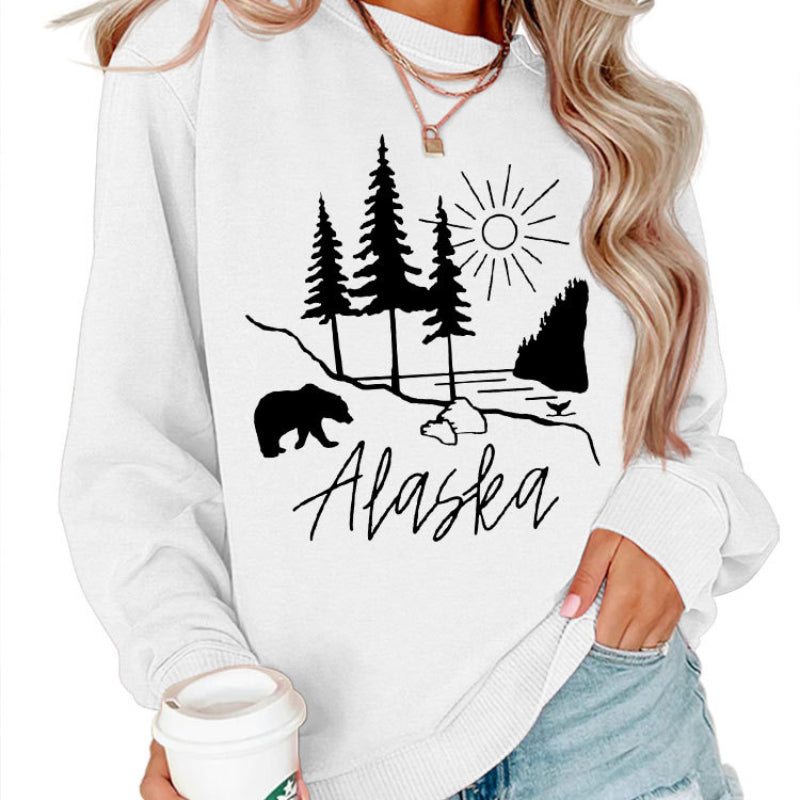 Wholesale Teddy Bear Printed Pullover Long Sleeved Casual Cotton Hoodies