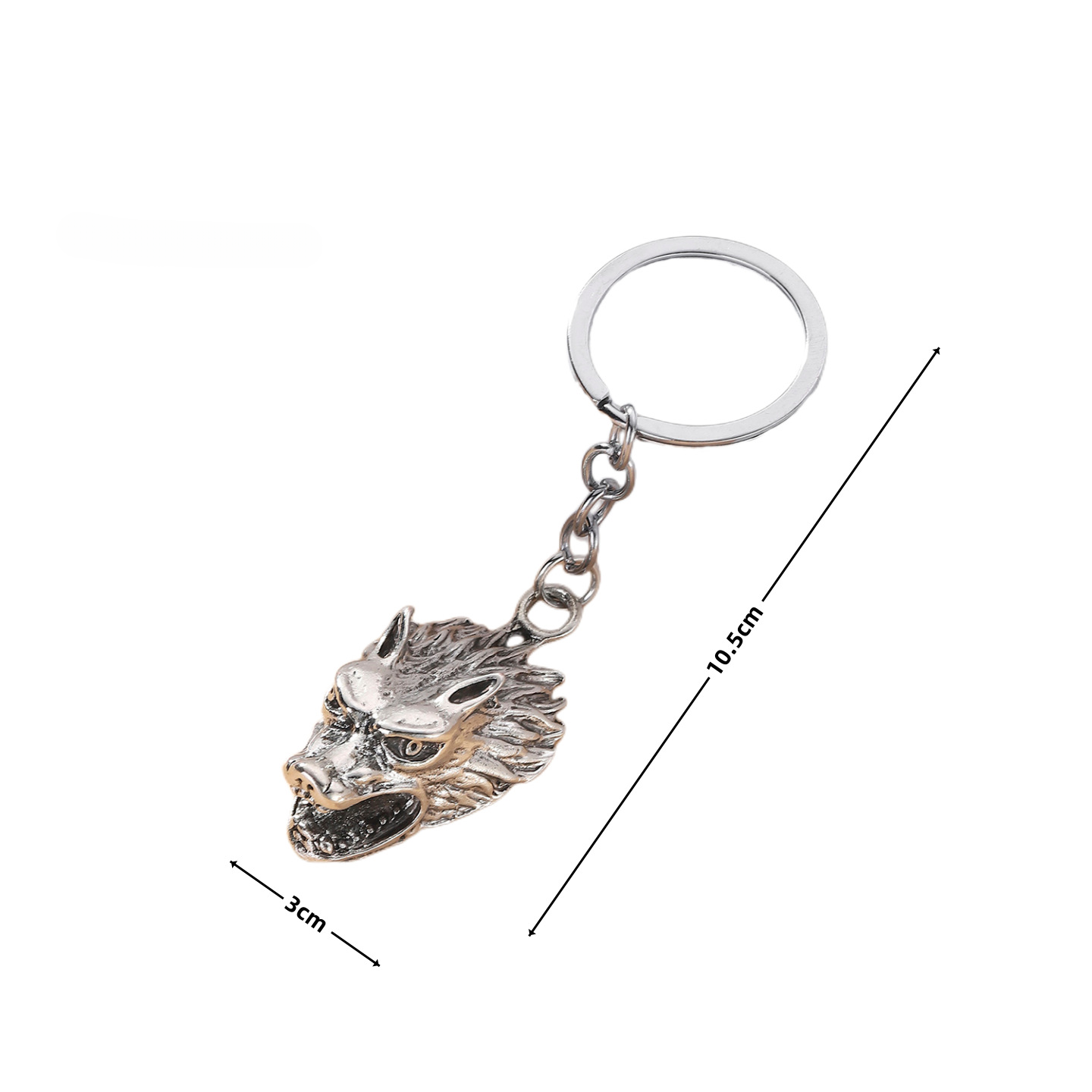 Wholesale Metal Wolf Head Keychain