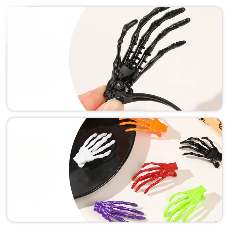 Wholesale Halloween Horror Ghost Claw Skeleton Hand Side Hair Clips