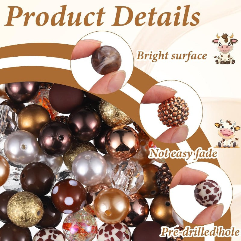 Wholesale 50Pcs 20 mm Rhinestone Beads Shine Disco Ball Beads Bubblegum Beads Plastic Chunky Beads Loose Round Spacer Beads for Jewelry Making DIY Craft Pen Bracelet Supplies(Classic)