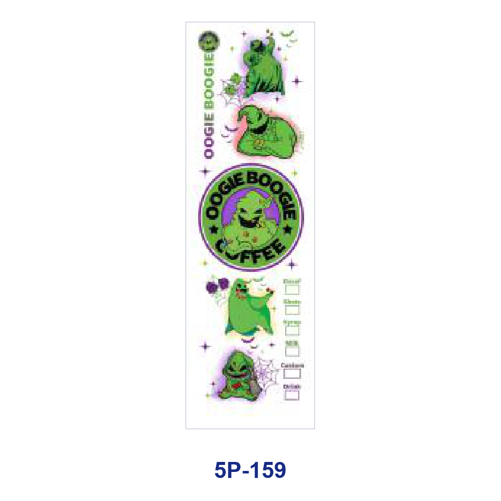 Wholesale 2/ 8/ 16pcs Spooky  Skull Ghost Bat Moon Element Print Pen and Bookmark Stickers UV DTF Wraps OLY Exclusive