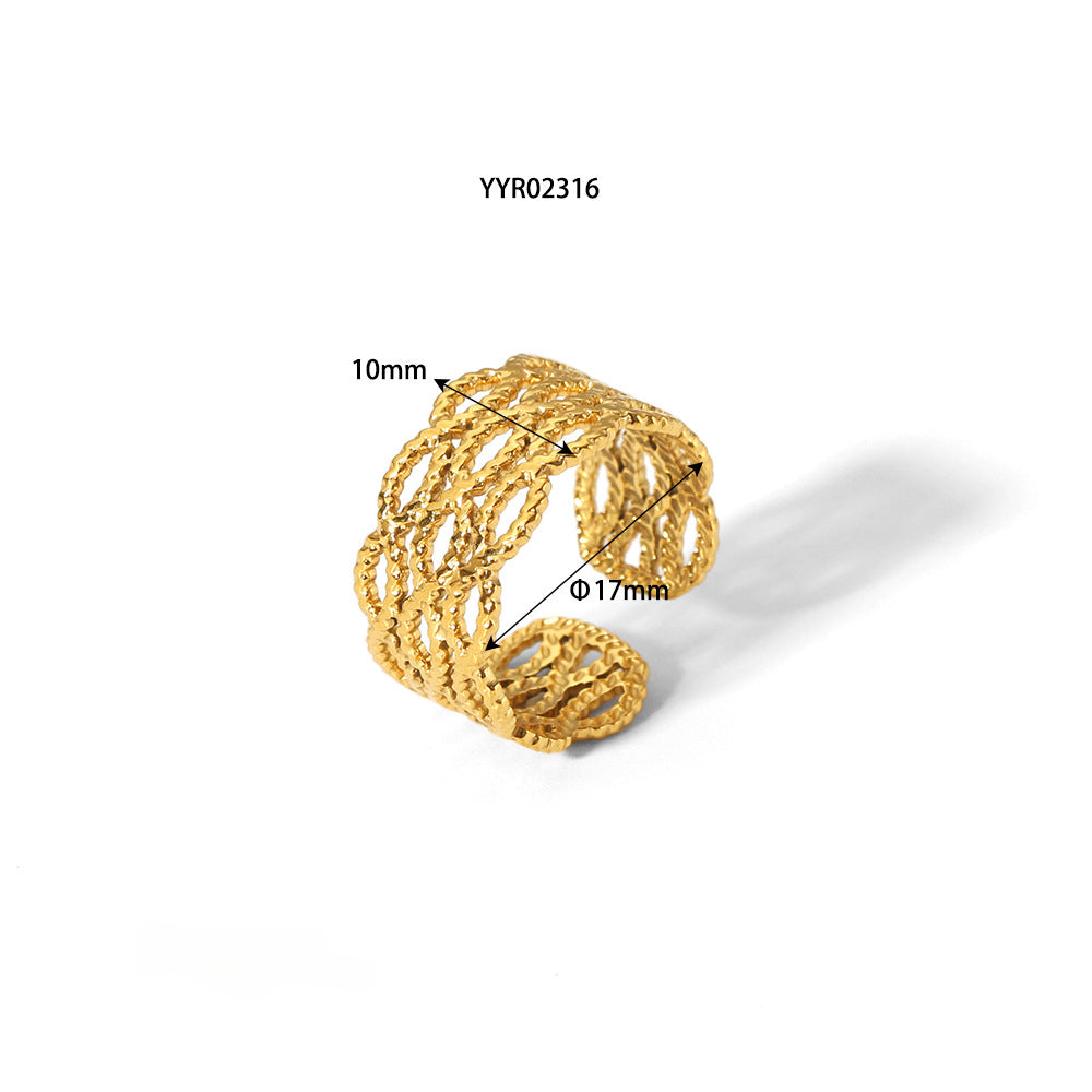 Wholesale Gold Titanium Steel Open Ring