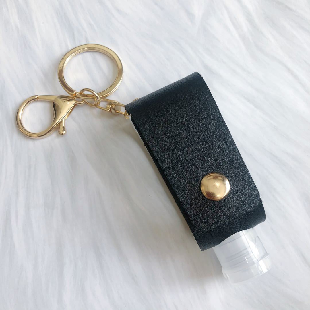 Wholesale Leather Case Perfume T-shaped Bottle Storage Bag Key Chain