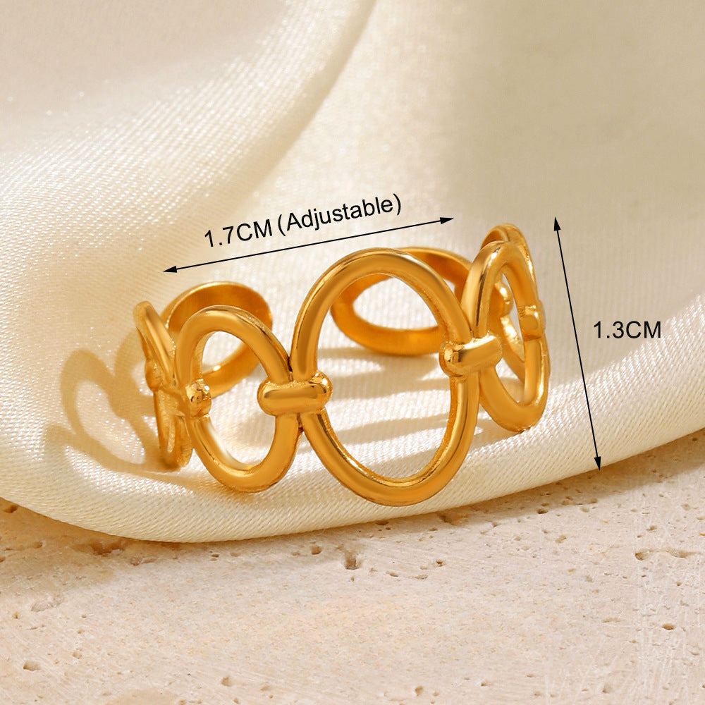 Wholesale Popular Stainless Steel Love Women's Personality Hip Hop Line  Ring