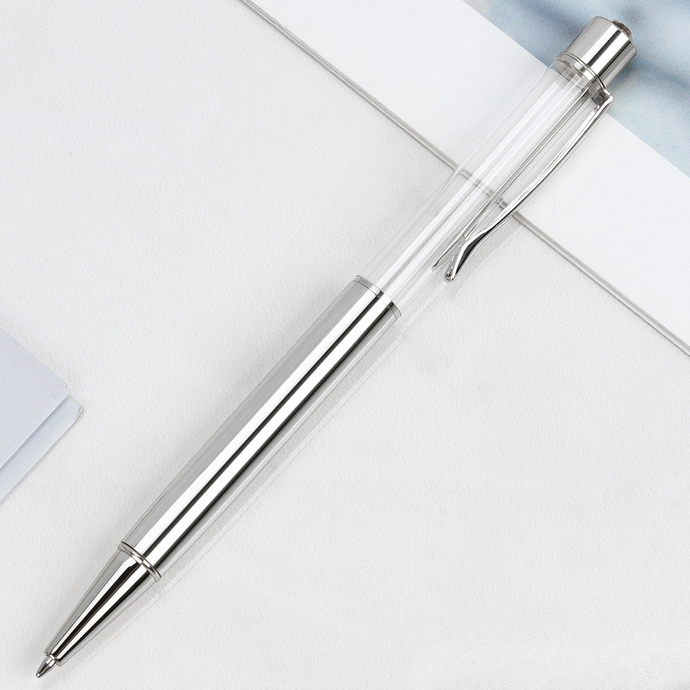 Wholesale Crystal Float Sequins Oiled Metal Colored Diamond Empty Tube DIY Pen