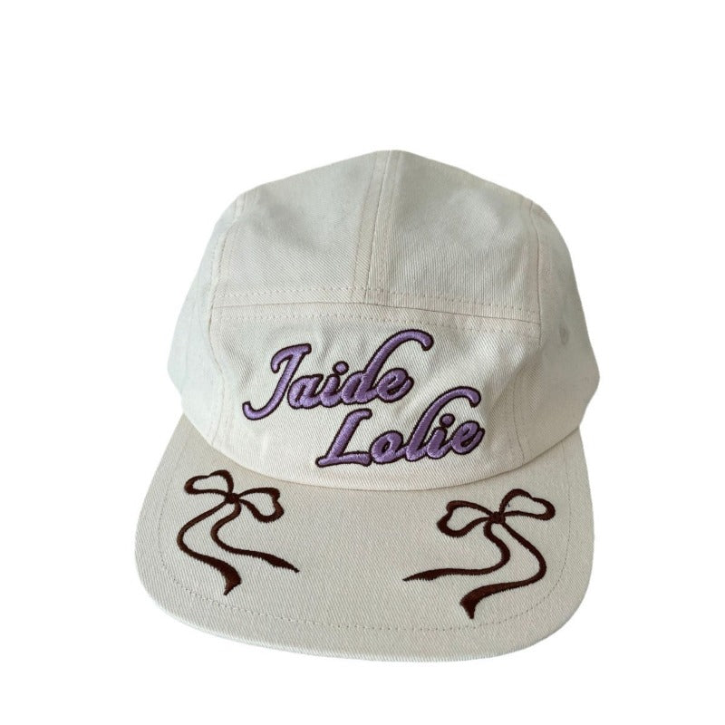 Wholesale Bow Embroidery Flat Brim Baseball Cap