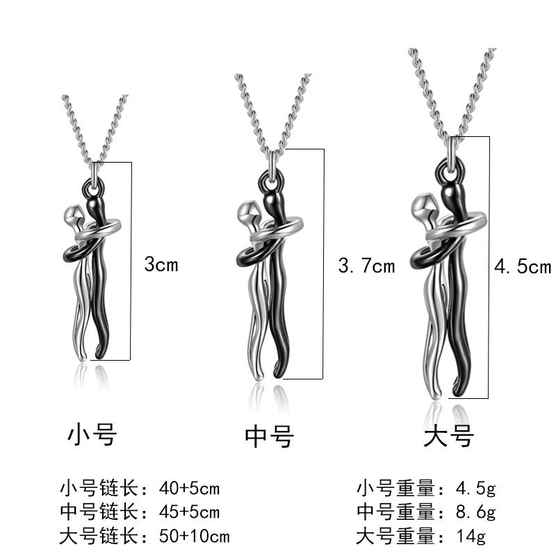 Wholesale Couple Hug Romantic Emotional Expression Clavicle Pendant Necklaces