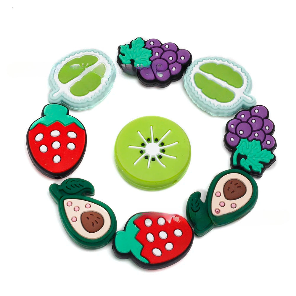 Wholesale 20pcs Fruit Series DIY Cartoon Silicone Beads