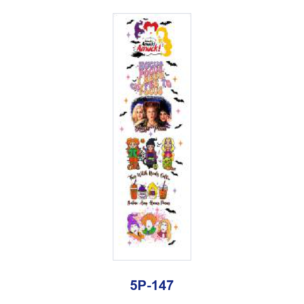 Wholesale 2/ 8/ 16pcs Vintage  Ghost Witchy Silhouette Holiday Print Pen and Bookmark Stickers UV DTF Wraps OLY Exclusive