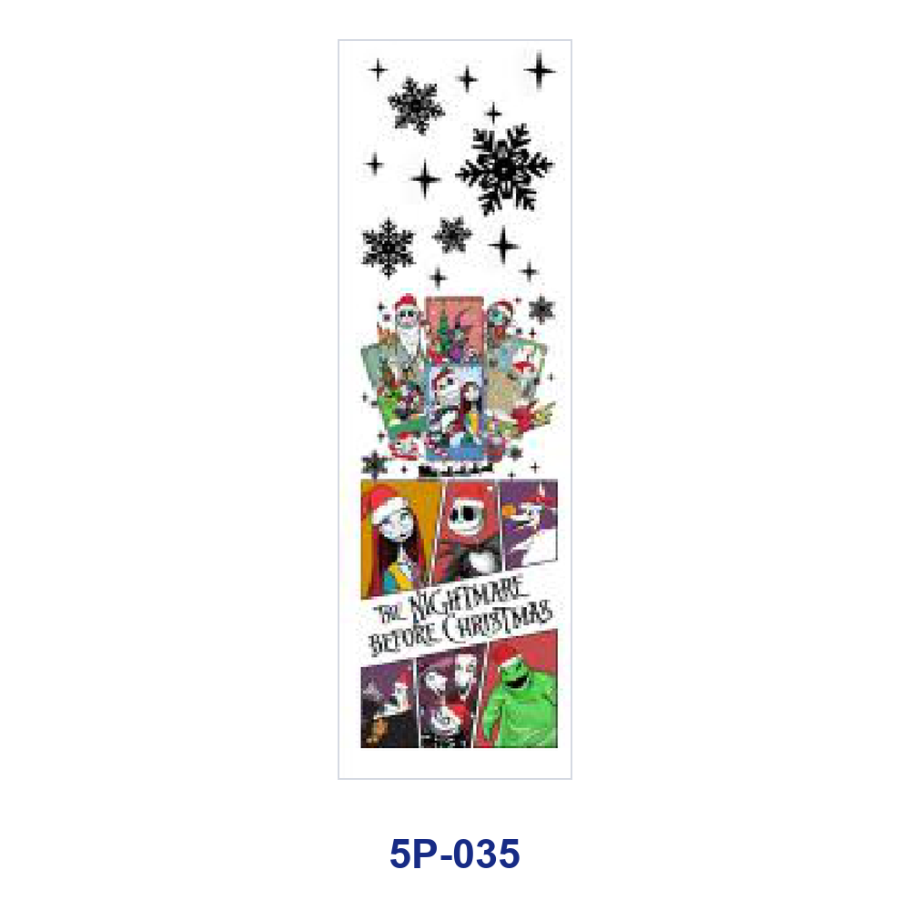Wholesale 2/ 8/ 16pcs Dark Gothic Christmas Spooky Holiday Skeleton Snowflake Print Pen and Bookmark Stickers UV DTF Wraps OLY Exclusive