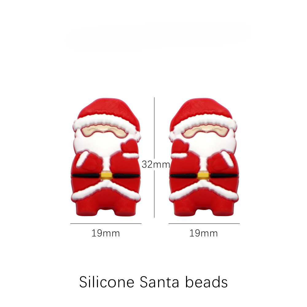 Wholesale 100pcs Silicone Christmas Series Beads