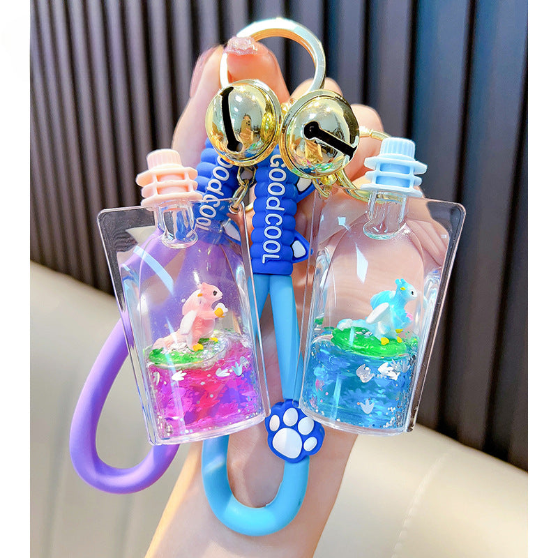 Wholesale Oiled Dinosaur Jelly Bottle Acrylic Keychain
