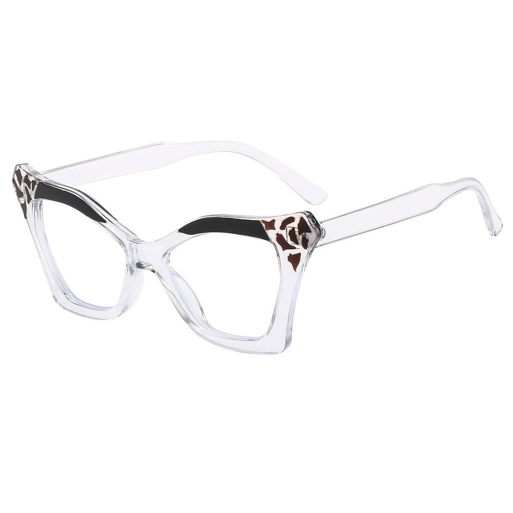 Wholesale Large Black Frame Cat-eye Blue Light Blocking Plain Glasses