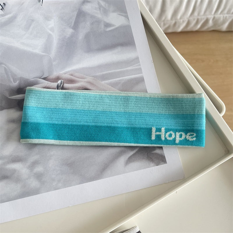 Wholesale Fabric Color Block Alphabet Knitted Wide-brimmed Headband