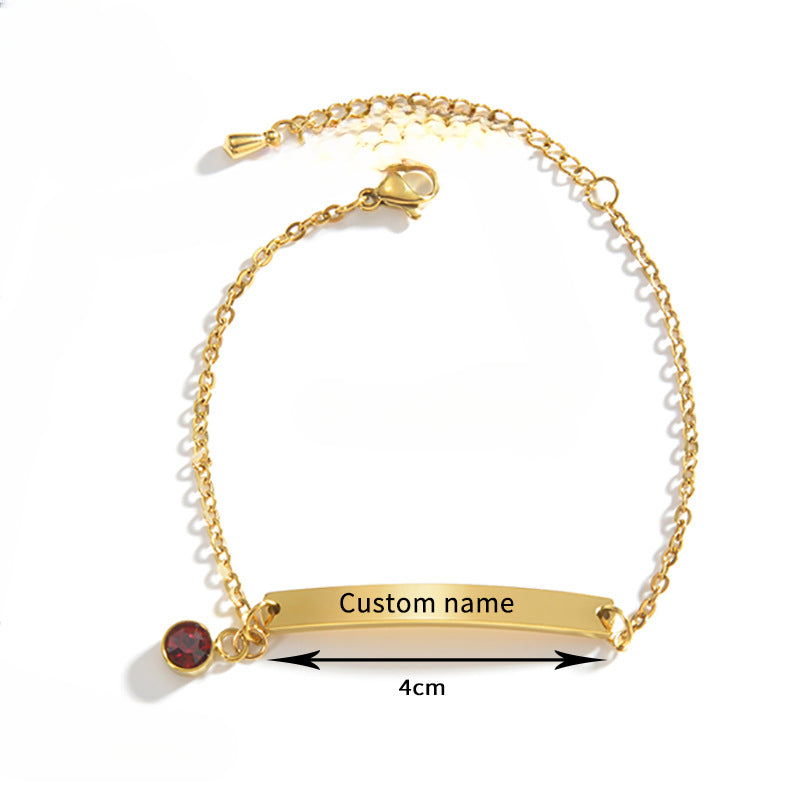 Wholesale Titanium Steel Smooth Curved Zirconia Bracelet