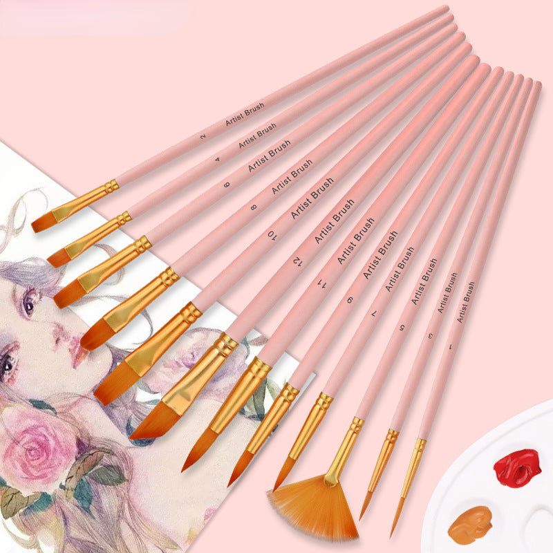 Wholesale Nylon Wool Watercolor Painting Brushes, Art Paintings, Macaron Color Line Markers