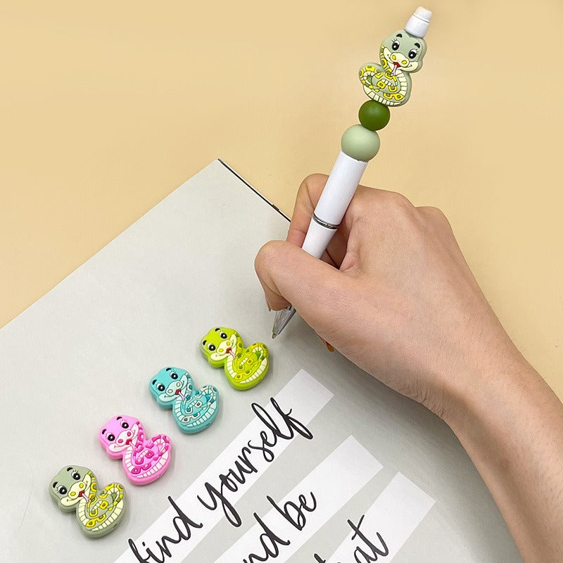 Wholesale 20pcs 2D cute little snake colorful beads