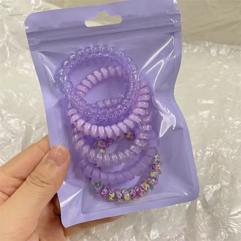 Wholesale Candy Colored Telephone Lines, Plastic Hair Rings