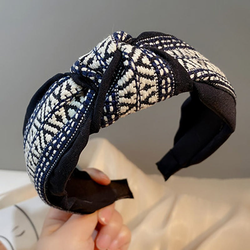 Wholesale Fabric Qianniao Lingge Vintage Wide Edge Headband