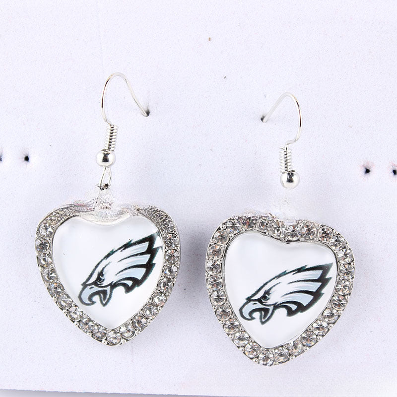 Wholesale Peach Dot Diamond Logo Earrings