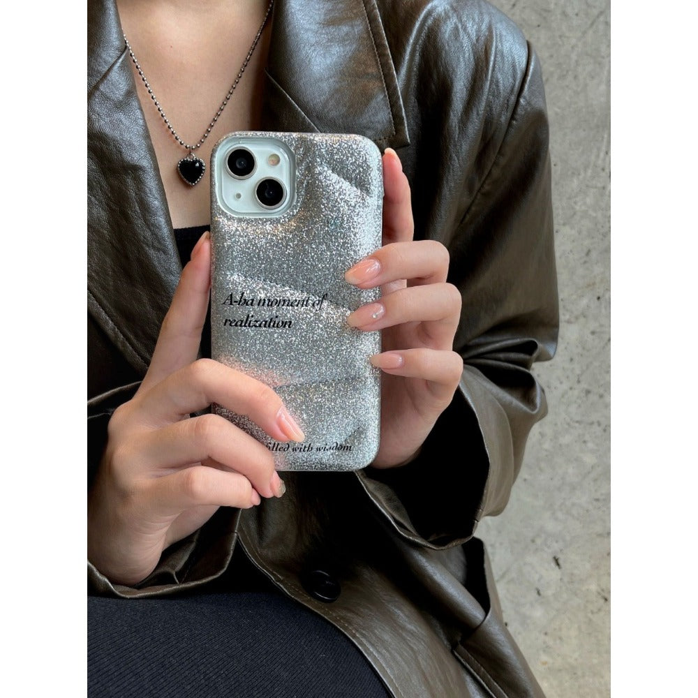 Wholesale Silver Glitter PC Phone Cases