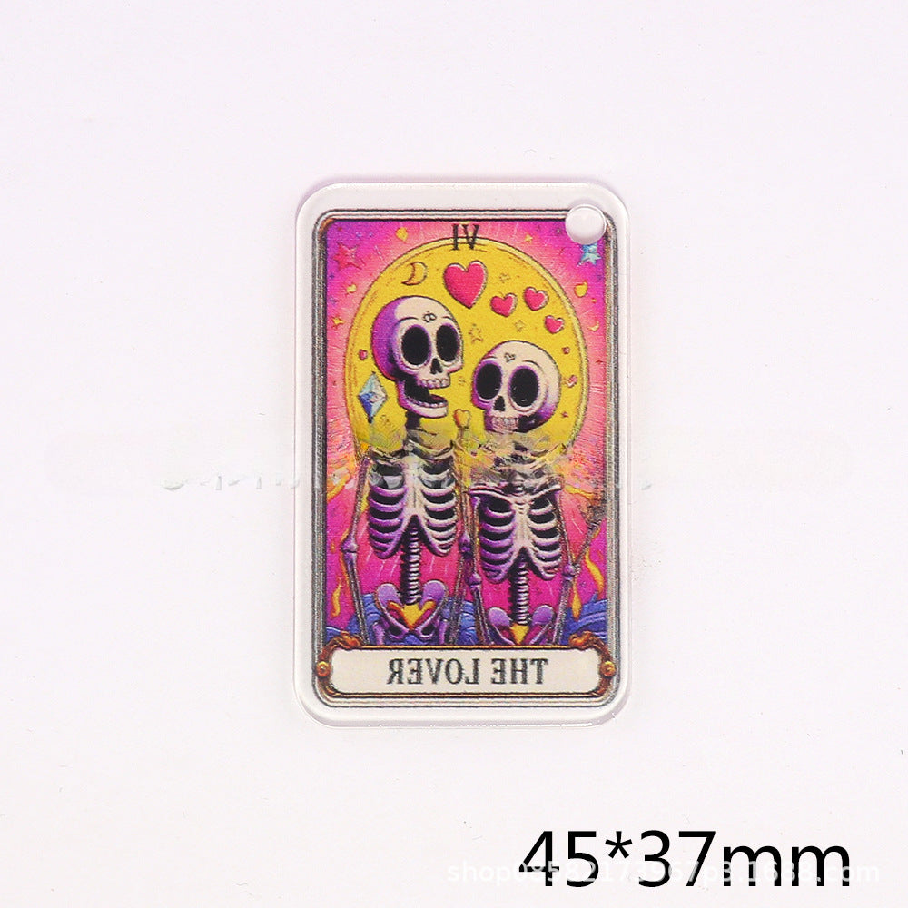 Wholesale 10pcs Cartoon Skull Character Butterfly Rectangular DIY Accessories FlatBack