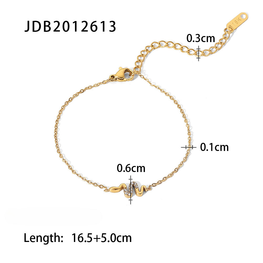 Wholesale Stainless Steel Inlaid Zircon Bracelet