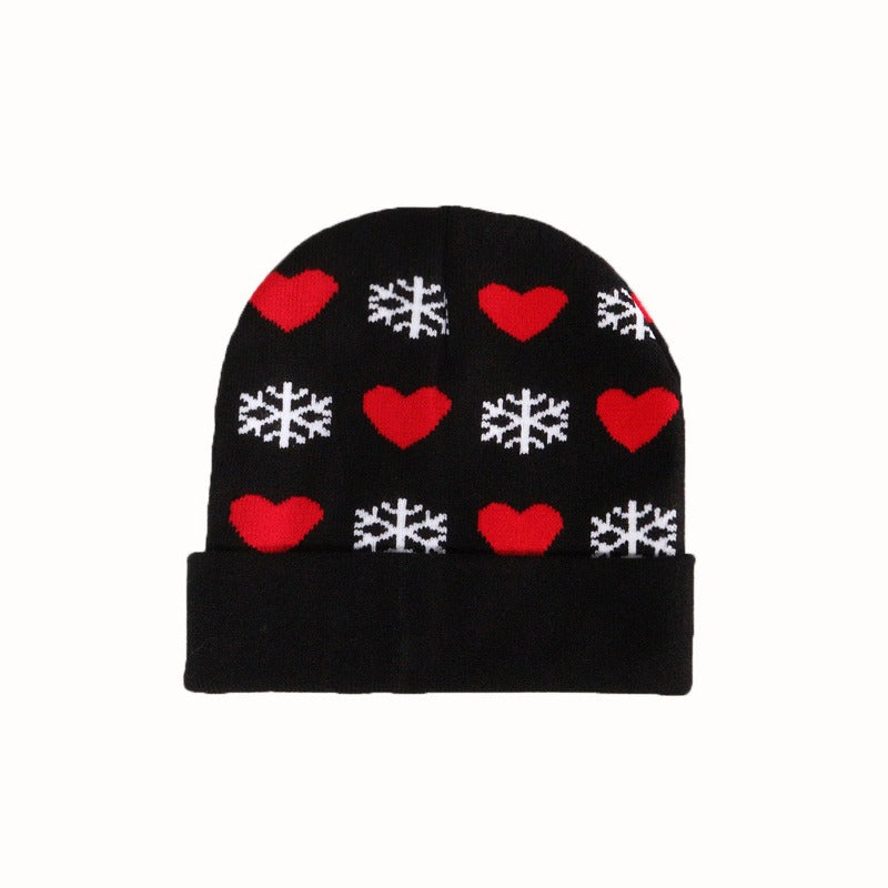 Wholesale Autumn and Winter Jacquard Hats Snowflake Love Christmas Woolen Hat