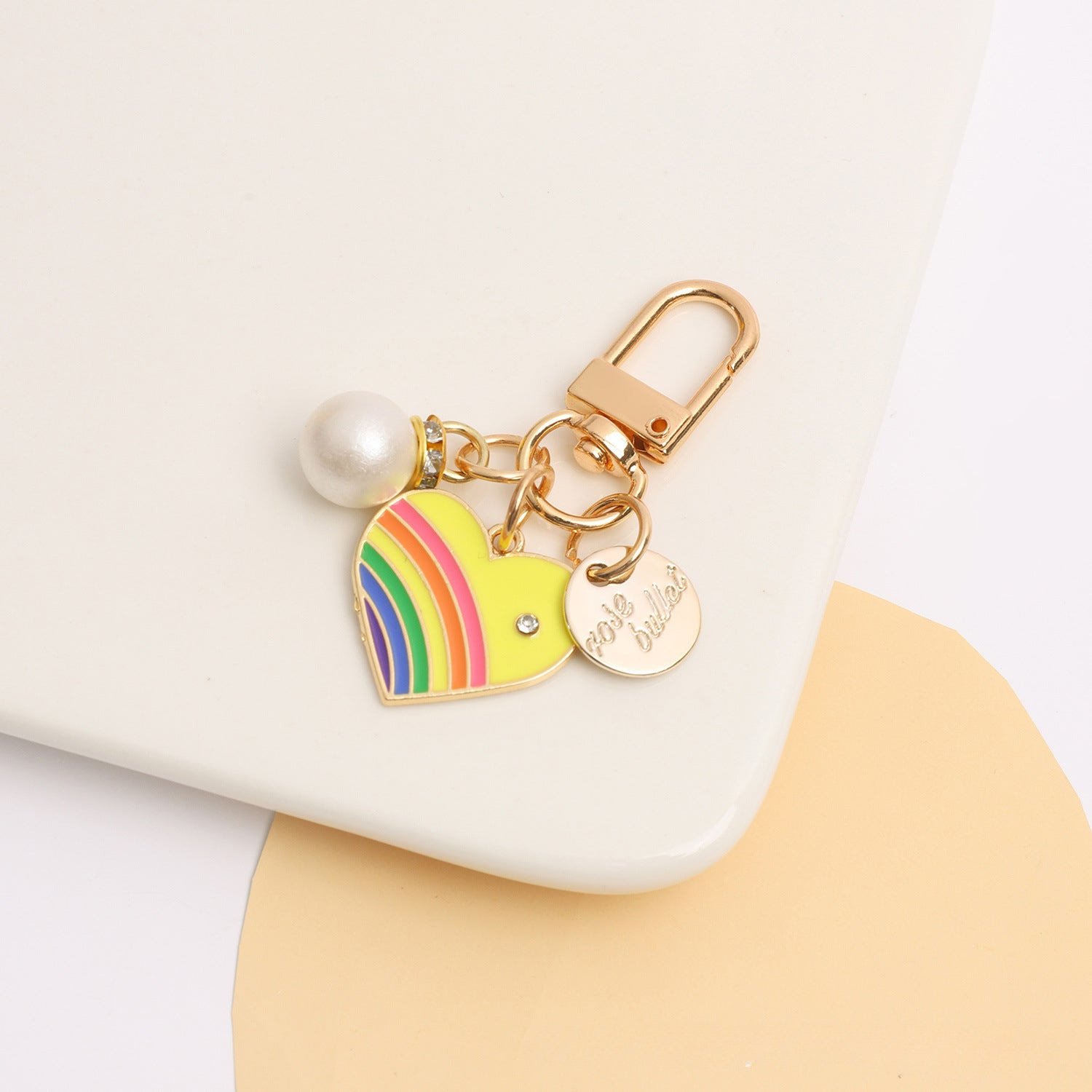 Wholesale Rainbow Heart Alloy Keychain