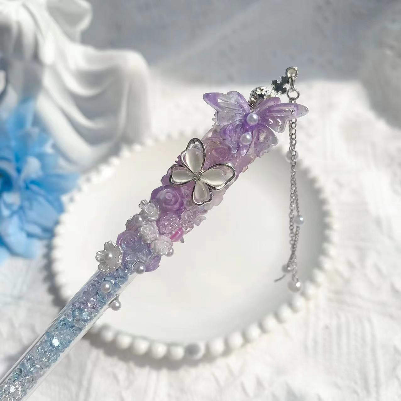 Wholesale Homemade Purple Butterfly Series Collection Exquisite Pen Knife