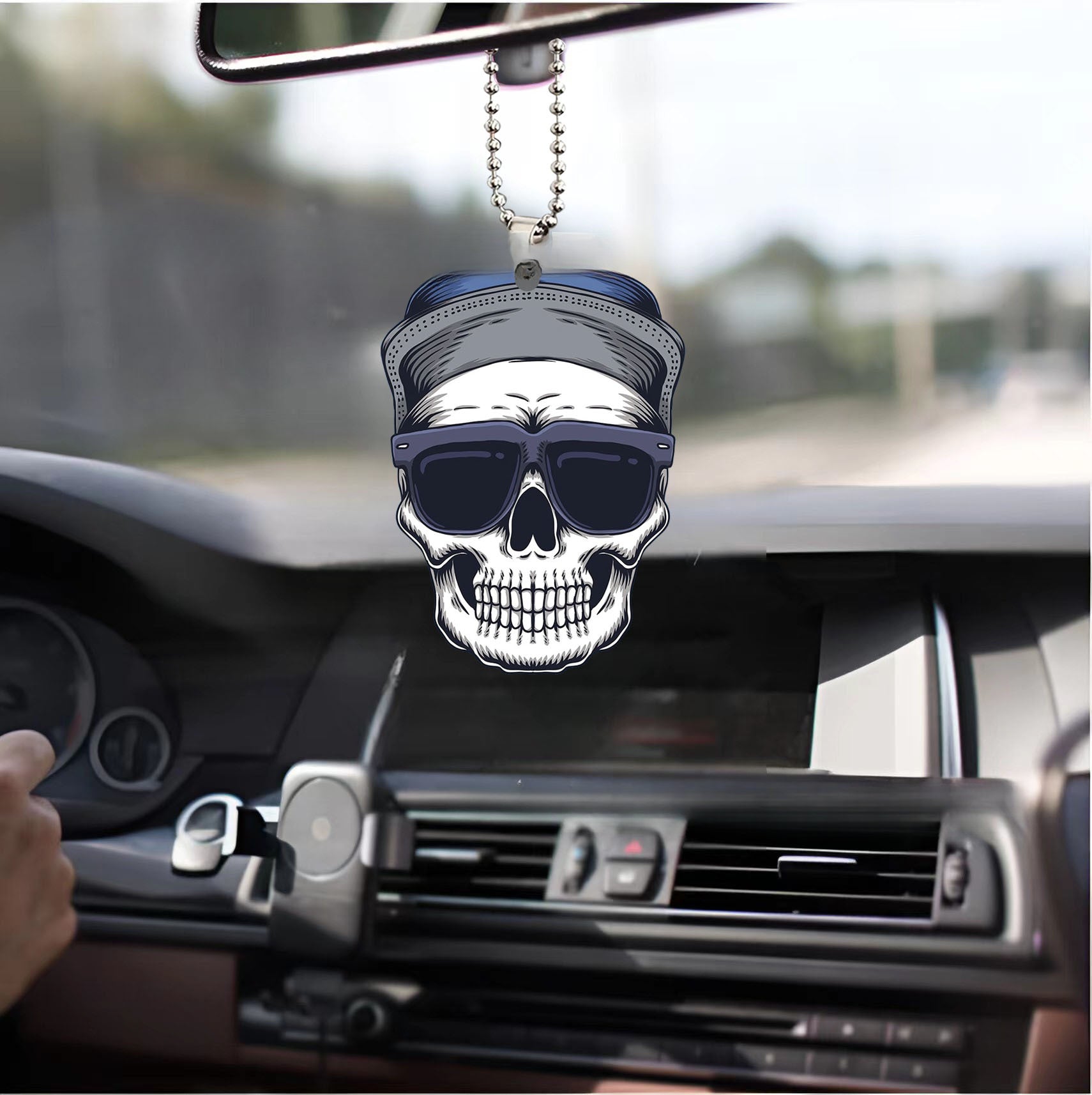 Wholesale Smoking Skull Old Man Acrylic Car Pendant