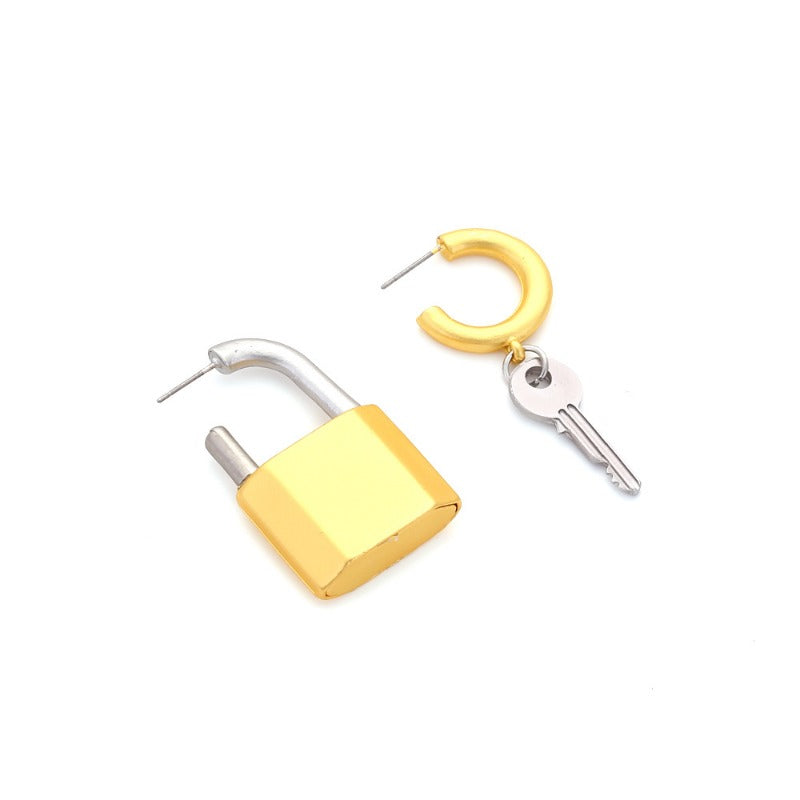 Wholesale Key and Lock Metal Earrings
