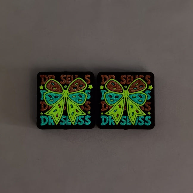 Wholesale Cartoon 10pcs 2D Luminous Silicone Beads Glow in The Dark Focal Beads