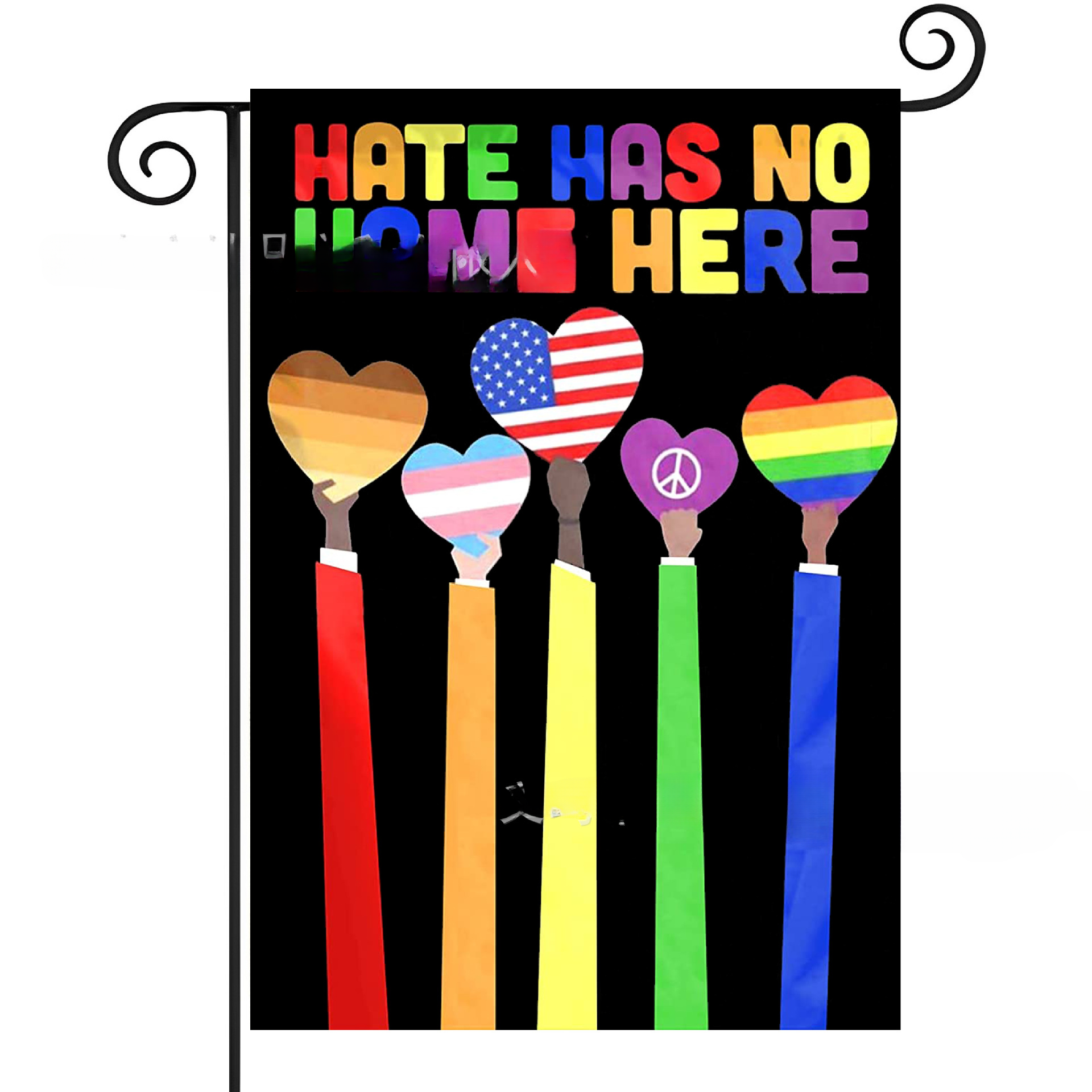 Wholesale Linen LGBT Rainbow Garden Flag