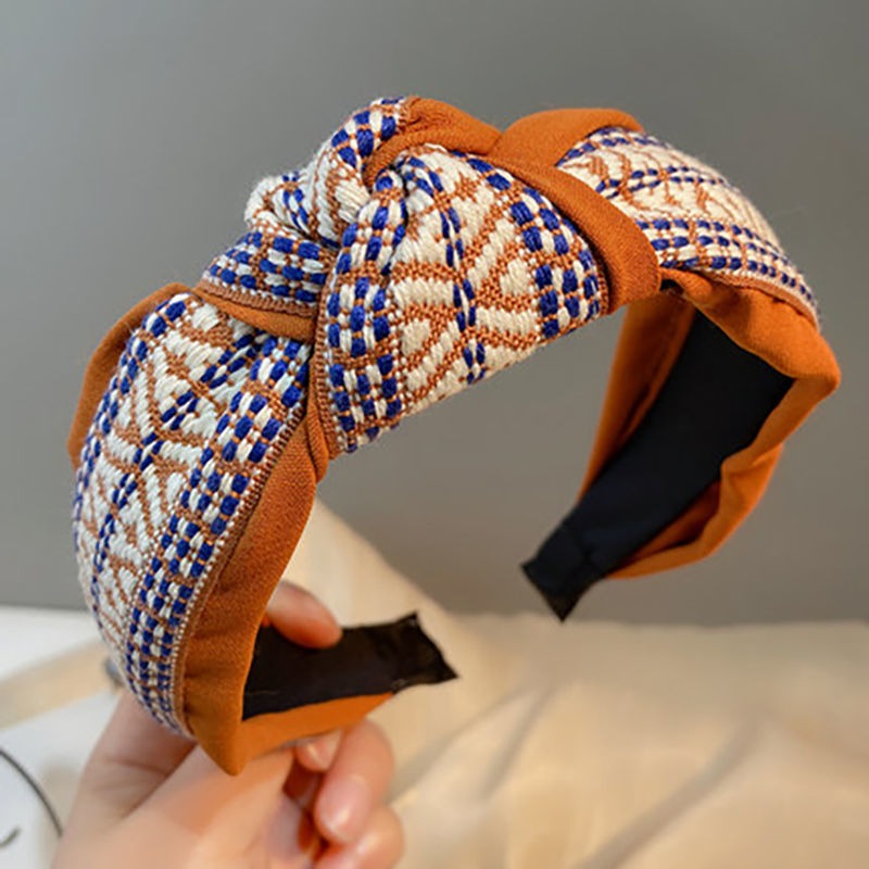 Wholesale Fabric Qianniao Lingge Vintage Wide Edge Headband