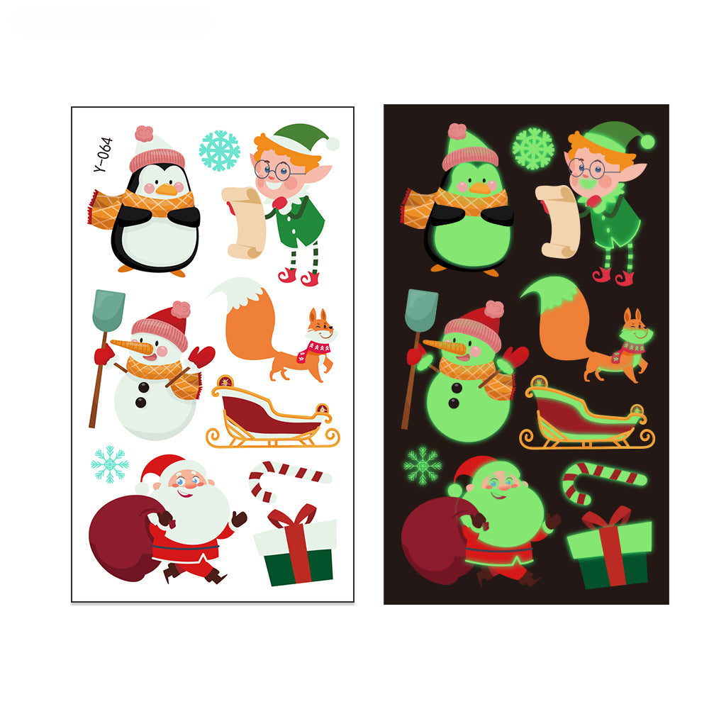 Wholesale of Christmas Night Glow Tattoo Stickers for Children