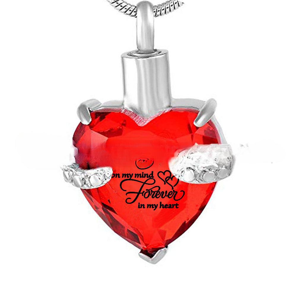 Wholesale Love Glass Bone Ash Commemorative Titanium Steel Necklace