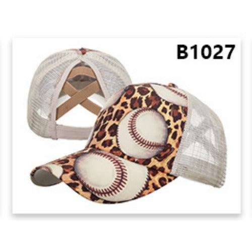 Wholesale Cotton Polyester Cross Ponytail Baseball Hats