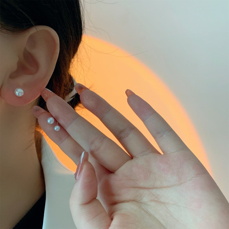 Wholesale S925 Silver Needle 4-6mm Mini Pearl Sweet Charm Simple Bean Earrings