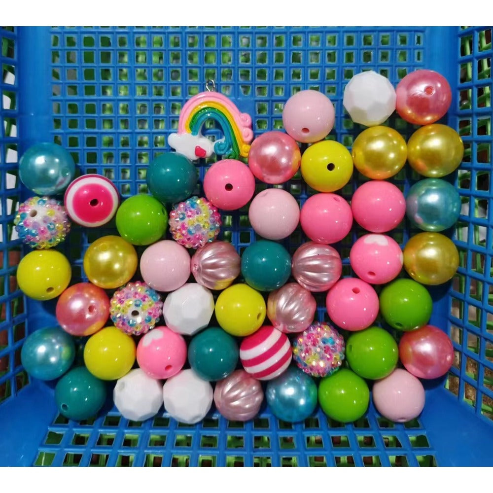 Wholesale 20MM Acrylic Pink Series Mixed Color Beads Combination