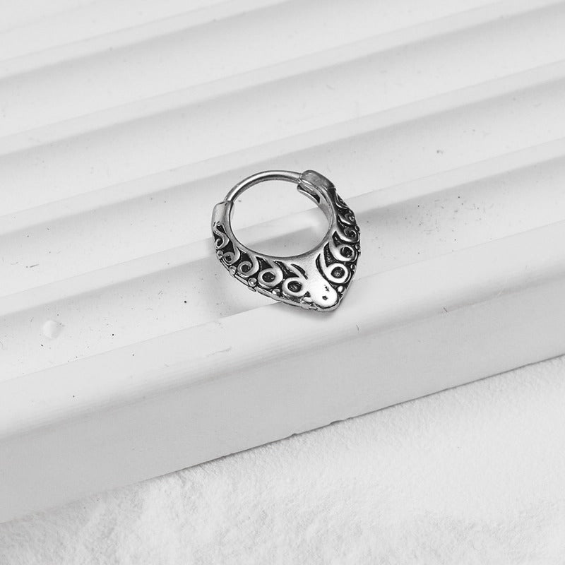 Wholesale Retro Hip Hop Simple Metal Style Personalized Creative Cross Titanium Steel Piercing Earrings