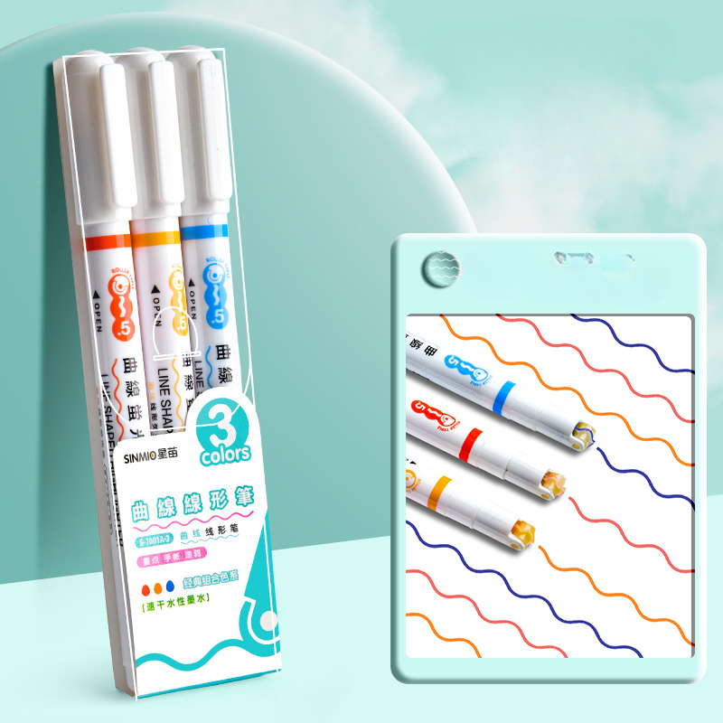 Wholesale Plastic Flower Shape Contour Pen Curve Pen