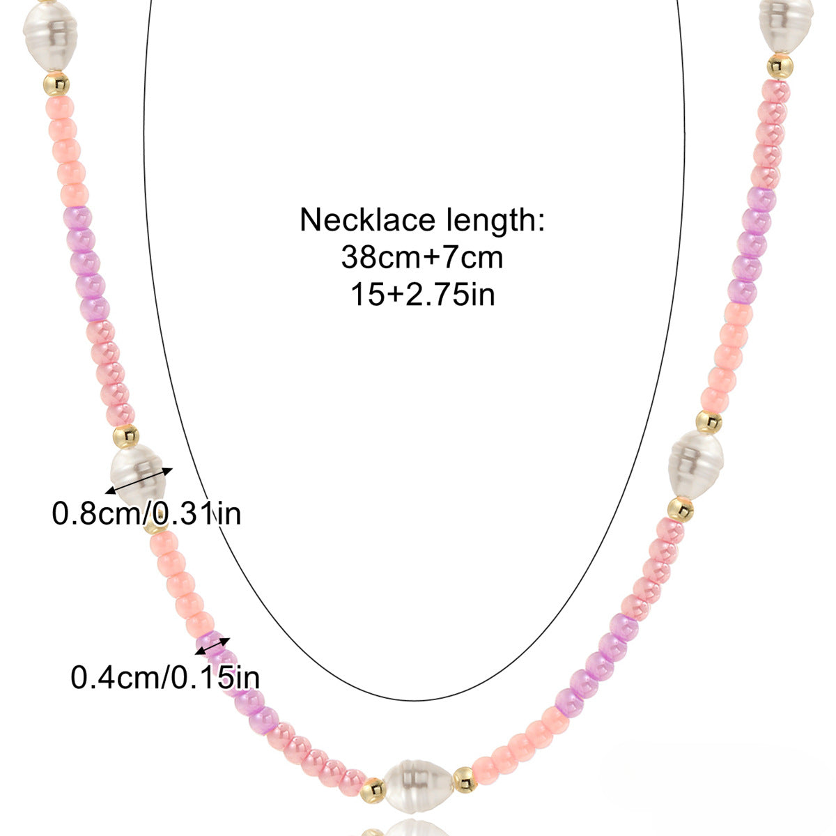 Wholesale Colored Beaded Alloy Necklaces