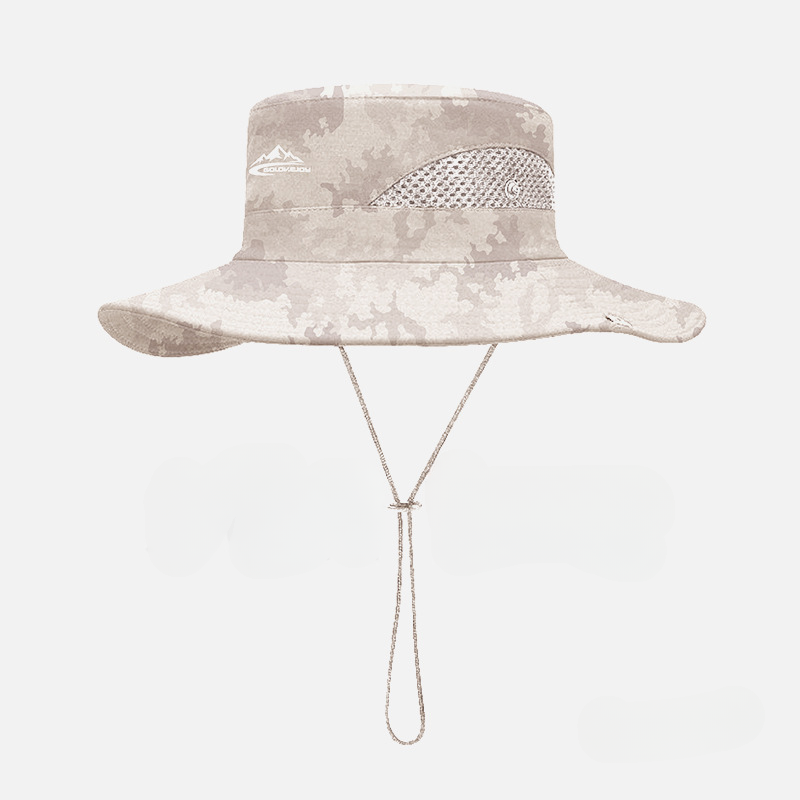 Wholesale Polyester Fiber UV Protection Bucket Hat Black Camouflage