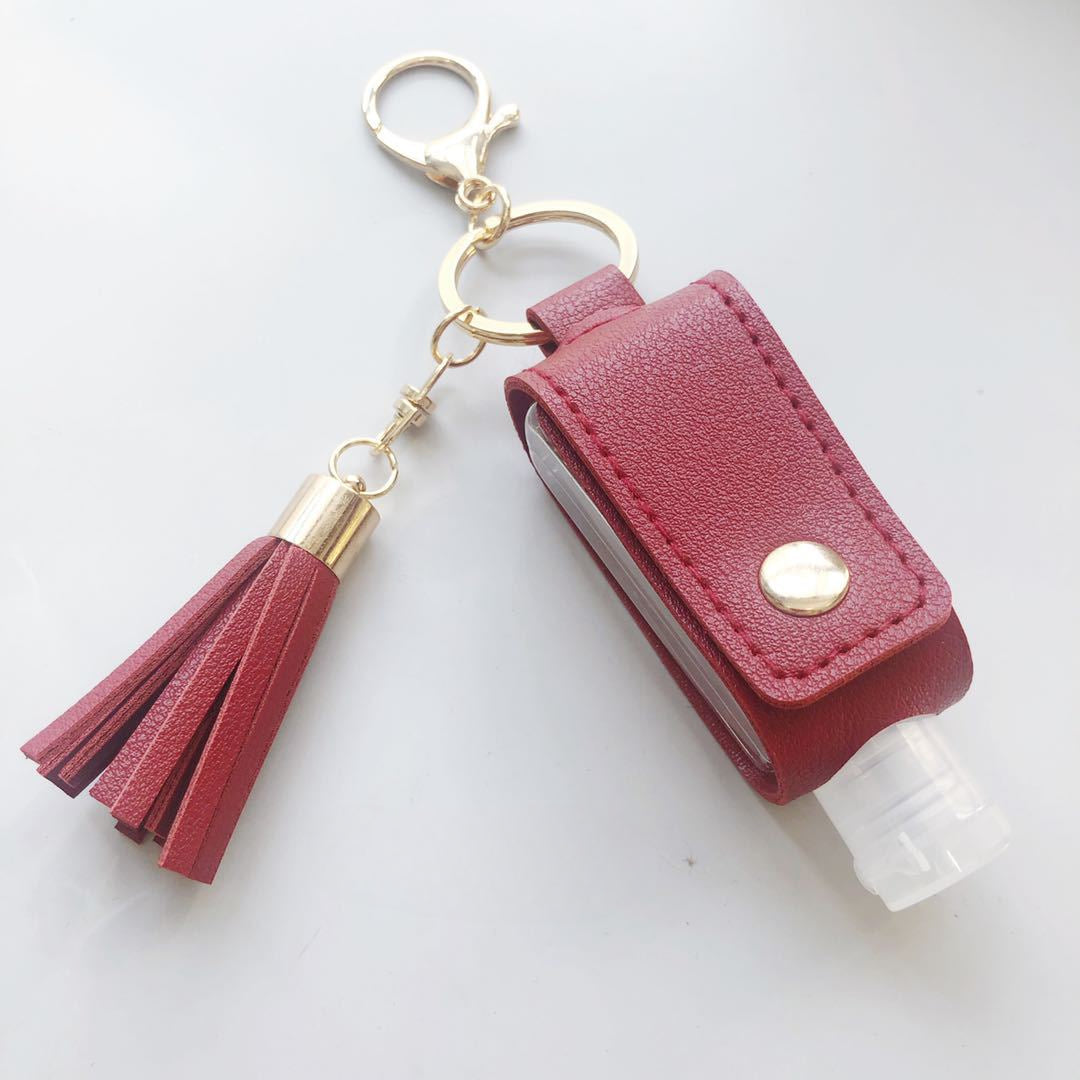 Wholesale Leather Case Perfume Bottle Storage Bag T-shaped Bottle Key Ring